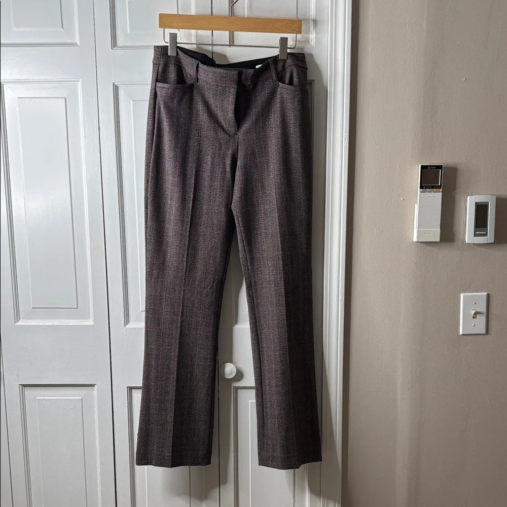 Express Women’s Brown Plaid Straight-Leg Trousers sz12R - Picture 1 of 7